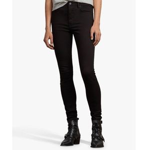 All Saints Stilt Skinny High-Rise Jeans, Jet Black
